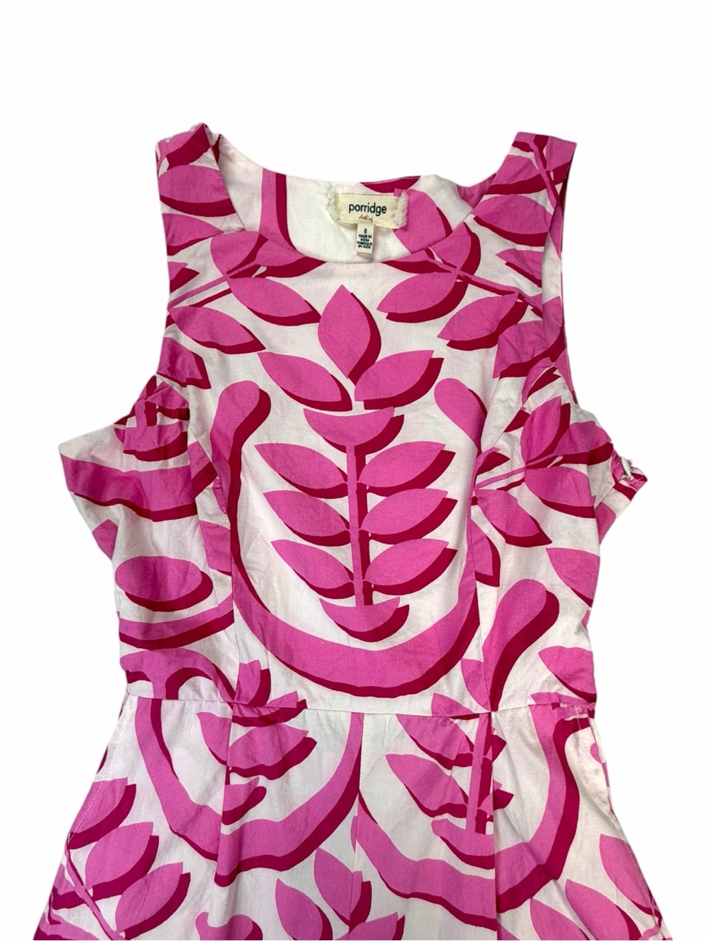 Anthropologie Porridge Women’s Boho Pleated Cut-Out Romper Bold Hue Motif Size 6 - Picture 4 of 11